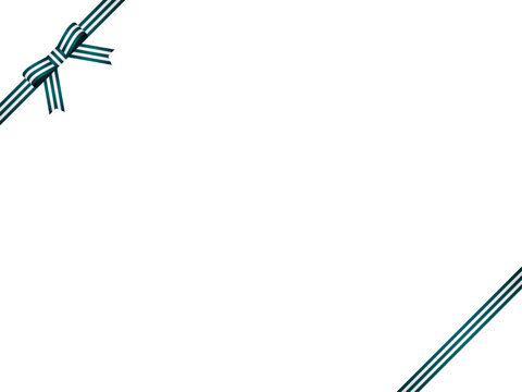 リボン蝶、縞、斜F、m16青緑