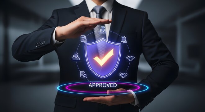 Persyaratan Pinjaman Yang Disetujui Dengan Perisai Dan Tanda Centang