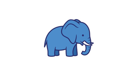 Fototapeta premium Cute Blue Elephant Vector Illustration in Cartoon Style for Children's Design and Playful Animal Graphics on White