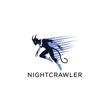 Nightcrawler Silhouette Running Fast with Motion Streaks.