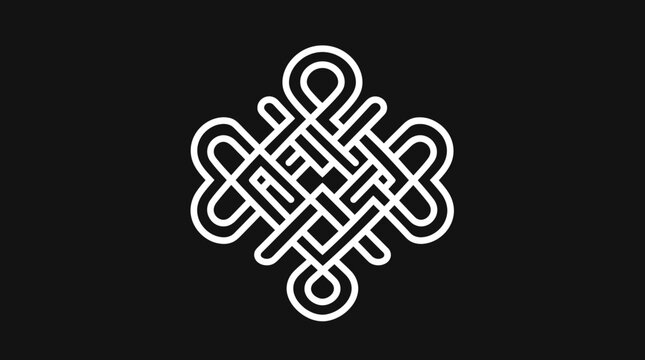 Elegant Black And White Endless Knot Symbol