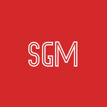 SGM Monogram Logo Design Minimalist White Outline.