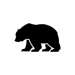 Fototapeta premium Simple walking bear logo concept. Wild bear design illustration, vector.