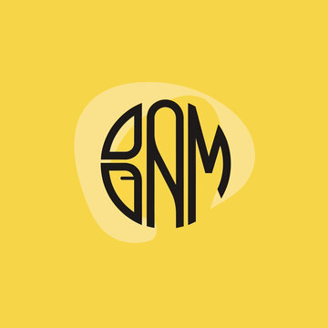 Monogram Logo Design Featuring Letters GNM.