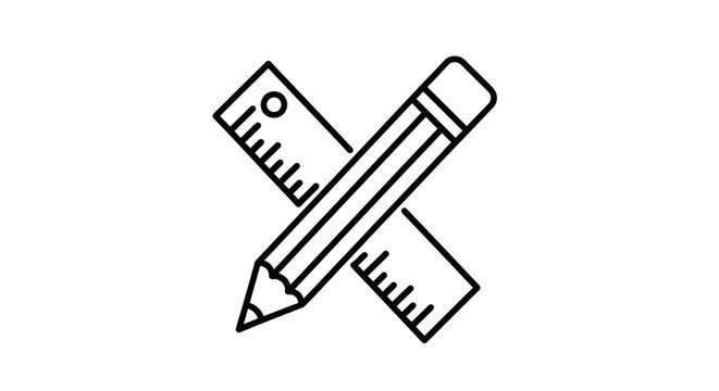 Pencil and Ruler Stationery Tools.