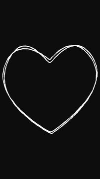 A hand-drawn-style heart decoration animation for vertical screens.