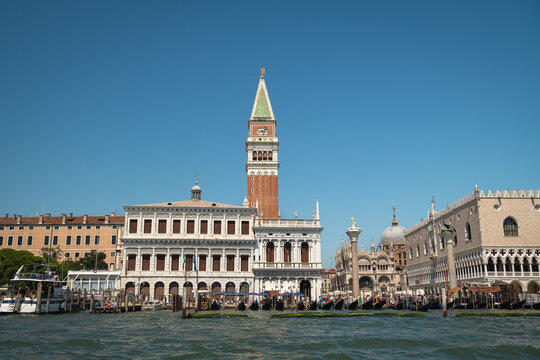 St Mark&rsquo;s Campanile and Doge&rsquo;s Palace Seen from the Grand Canal in Venice, Italy