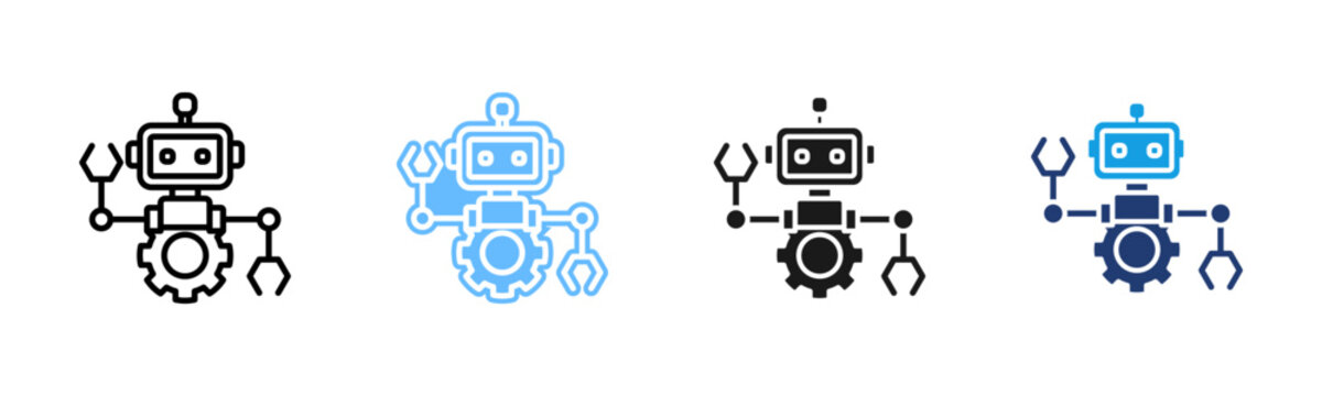 Robotic Process Automation icon set multiple style collection