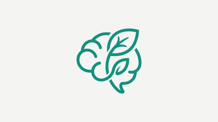 Obraz premium Brain and Leaf Symbol Concept