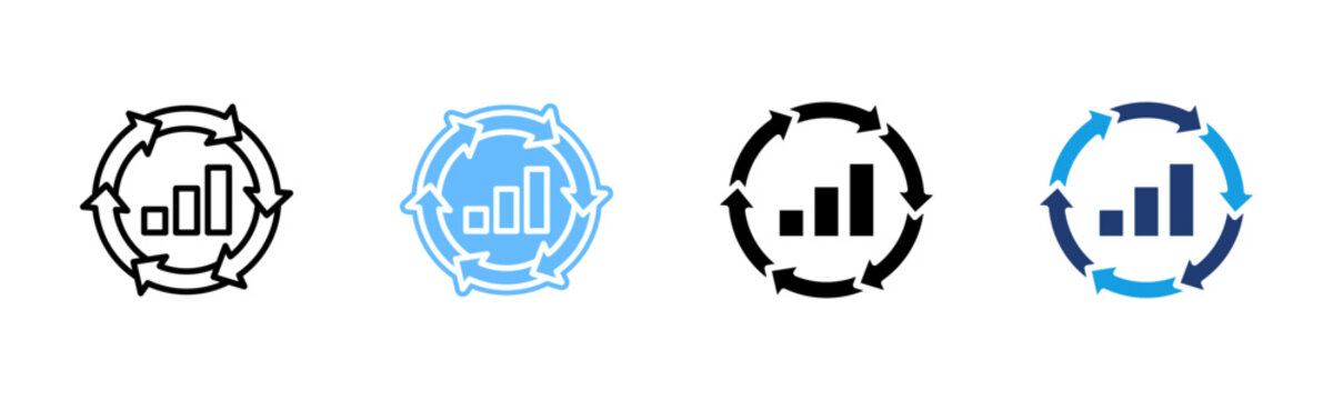 Six Sigma icon set multiple style collection