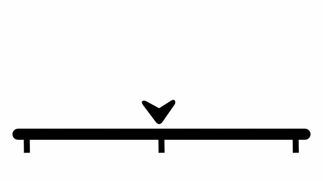 Animated user interface slider control with a simple line and tick mark. Great for settings, preference adjustment, or loading indicator graphic.