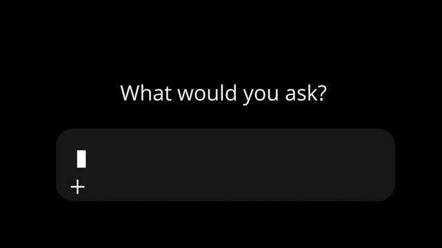 Video animation ask to chat bot unique on alpha channel.