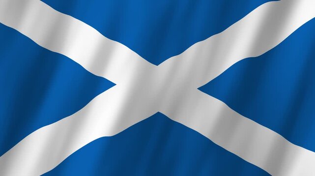 Scotland Flag 4K Realistic Waving Saltire St Andrew's Cross Animation