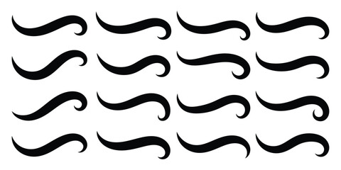 Text tails swoosh baseball sign typography font curve tails. Swoosh and swash typography tail shapes with dynamic retro wave lines. Collection of baseball script swooshes, tails, and underlines. Eps10 © Luna Visuals