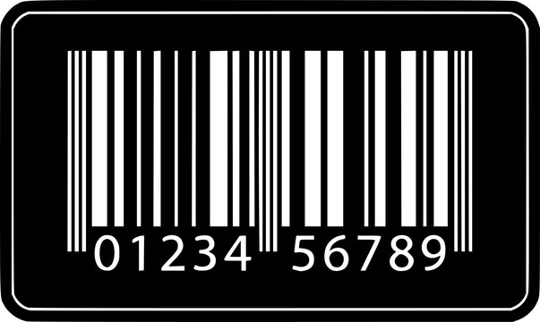 Black barcode tag with numbers on white background for retail and inventory
