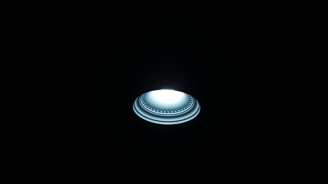 Elegant Decorative Ceiling Rose with Bright LED Light in Dark Room