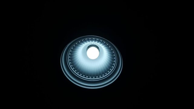 Modern Circular Ceiling Medallion with Glowing Light Fixture
