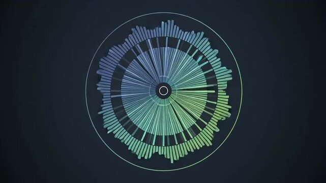 Rotating Circular Graph with Blue Green Hues.