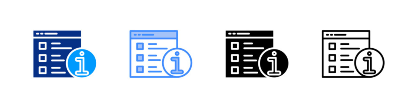 Information Multiple Style Icon Set Vector 