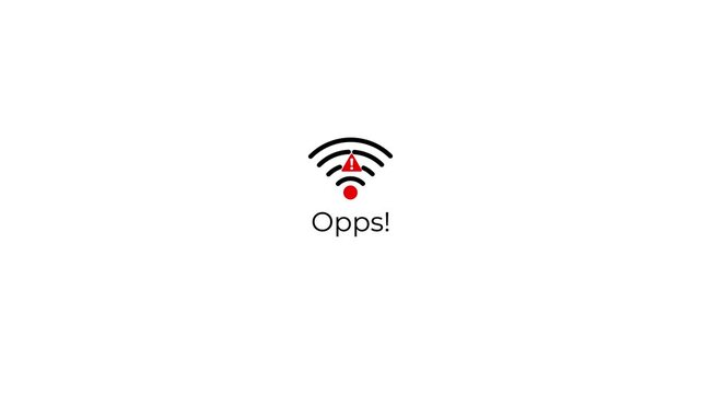 wifi connection error opps message ui animation.