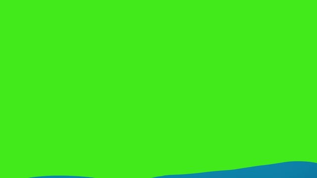 Cartoon Water Splash and Flows Transition on Green Screen, Animated Wave Wipe Effect