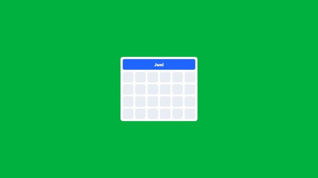 Calendar Month Change Animation &ndash; Green Screen Monthly Date Flip Motion Graphic