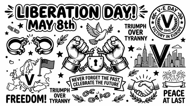 Liberation Day V-E Day Victory Europe May 8th Freedom Triumph