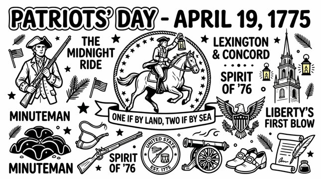 Patriots Day April 19 1775 Minuteman Lexington Concord History