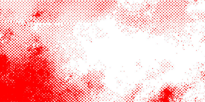 Abstract red grunge background with a seamless halftone dot pattern and heart shapes for a romantic Valentine vector illustration design
