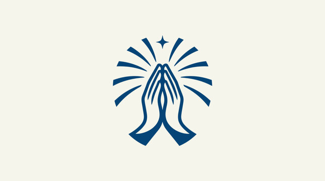Hands in Prayer With Radiating Light