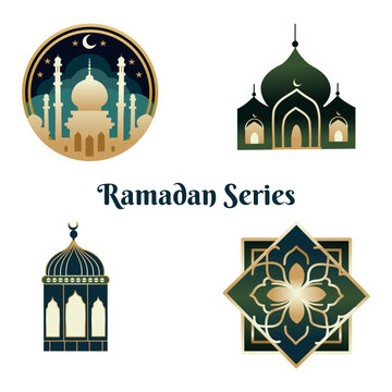 Ramadan Element Set Illustration, Islamic Illustration 