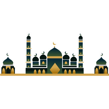 Illustration Of a Mosque with Minarets