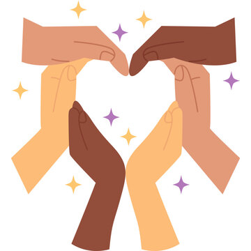 Divers Hands Forming Heart Shape Illustration