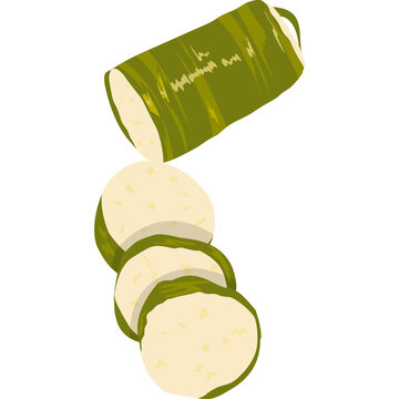 Sliced Lontong Rice Illustration