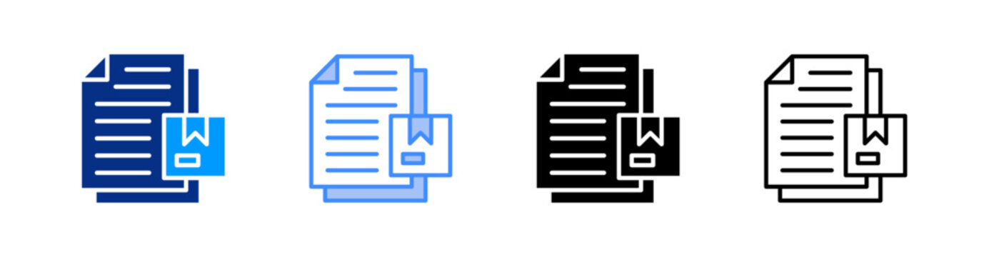Delivery Note Multiple Style Icon Set Vector 