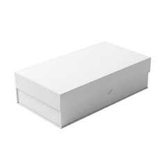 Naklejka premium A white rectangular gift box with a matte finish and a lid.