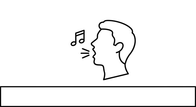 Man Singing with Musical Notes Icon