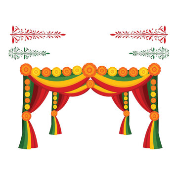 Colorful Indian Wedding Canopy Decoration.