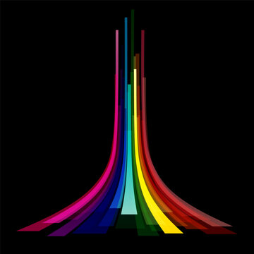 colorful abstract vector light streaks flowing on dark background dynamic motion lines