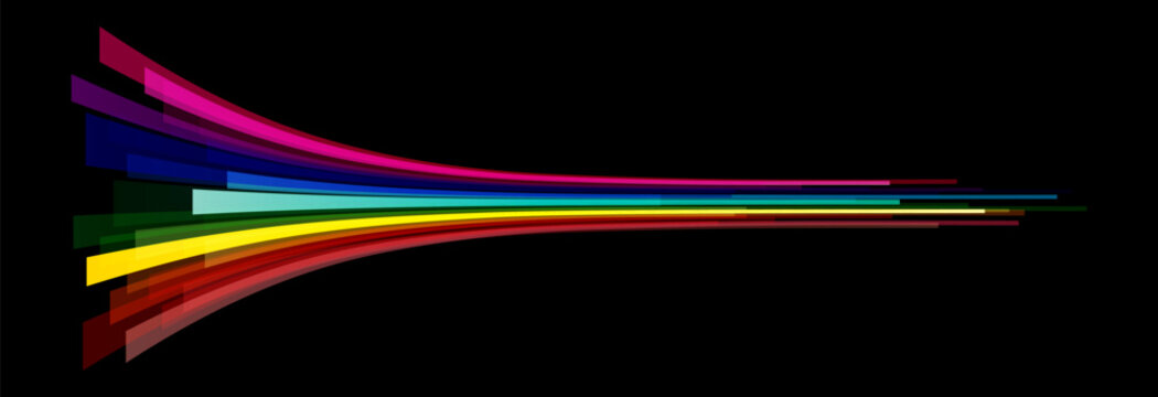 colorful abstract vector light streaks flowing on dark background dynamic motion lines