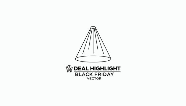 Deal Highlight Black Friday Vector Icon with Spotlight Effect