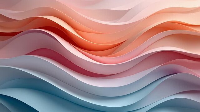 Soft abstract flowing waves warm gradient background design