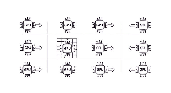 Conceptual Illustration of Multiple Graphics Processing Units in Operation.