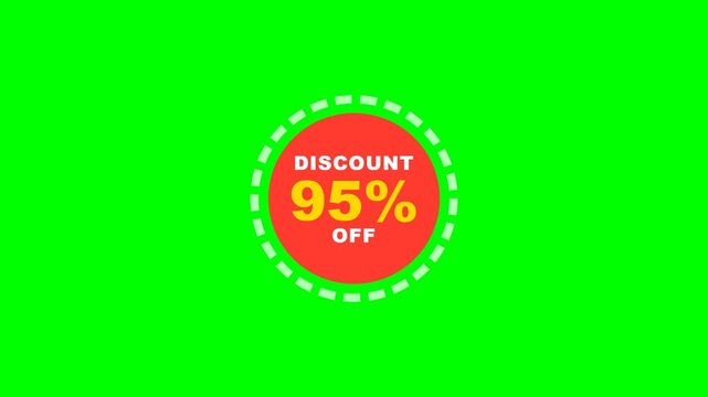 95% Discount Circle Pop Up Animation &ndash; Green Screen Sale Promotion Motion Graphic
