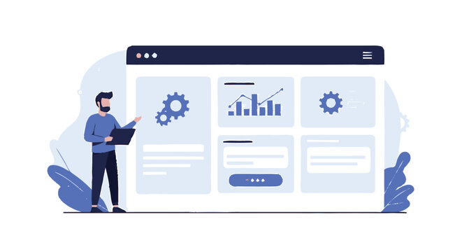 Dashboard Interface with Data Visualization and User Interaction Elements.