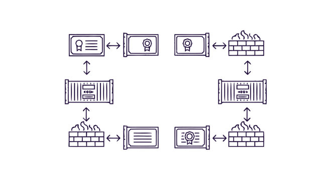 Conceptual illustration of data transfer and information exchange in a network.