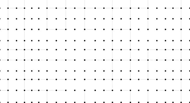 Simple geometric pattern of small black dots evenly spaced in a grid, isolated white background.