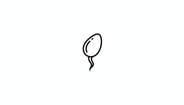 Sperm Cell Icon, Fertilization Concept, Simple Line Art