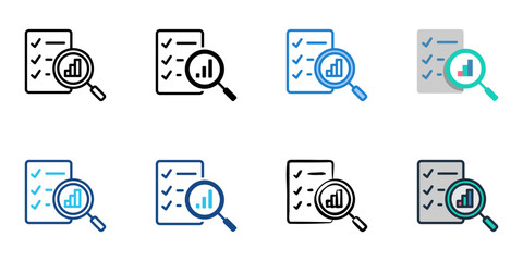 Fototapeta premium Performance review icons set multiple style collection. Editable stroke 
