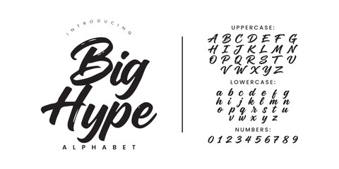 Obraz premium Big Hype Modern Brush Calligraphy Script Font for Fashion Branding and Energetic Graphic Design Layout